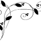 Black and white holly Christmas border upper left corner