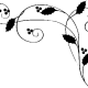 Black and white holly Christmas border upper right corner