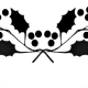 Black and white holly Christmas border top