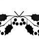 Black and white holly Christmas border bottom
