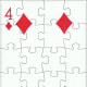 4 of diamonds with puzzle effect