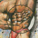 1. Abdominals, 2. Serratus, 3. Intercostals, 4. Obliques