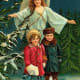 Vintage angel with two little children