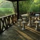 View of sugar cane from our new deck.Railing and bamboo floors all made from bamboo from our groves. You can see one grove in the middle.