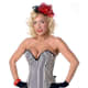 Vertical Stripe Slimming Corset has a V-Neck Line to enhance your cleavage.
