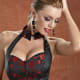 Alisa Collared Halter Corset with fromt zipper and lace up back.