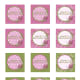 Free square printable pink and green birthday cupcake toppers