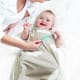 The Inventa Sleep Bag has mesh vents that help control the baby's temperature.