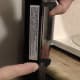 Microwave oven pin in the "up" position.