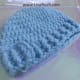 Beanie finished with a simple front post back post double crochet rib.