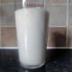 Glass of banana milkshake