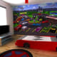 Just a race car bed & wall mural make this room feel totally themed out!
