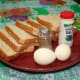 Some of the ingredients: bread, eggs, salt and pepper.