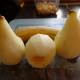 Pears peeled and cored.
