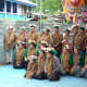 The people wear the garlands of dry fruits and gift them