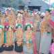 The belding ceremony in Kinnauri marriage in which all the relatives of grooms pay respect by offering a garland of dry nuts to the host family.