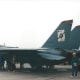 An F-14 of the "Black Aces" on static display at Andrews AFB, MD.
