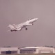 An F-14 taking off.