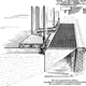 Two-stage refraction system for basement lighting; prism wall below center, shop above left. Note I-beam and masonry wall.