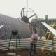 The lifting ring is lowered to the appropriate height.