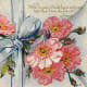 Blue ribbon with pink flowers vintage Valentine's Day cards