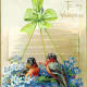 Two birds and blue flowers free valentine greeting card