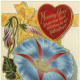 Morning glory free vintage valentine card with ribbon
