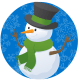 Winter clip art: Snowman in a circle