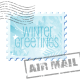Winter clip art: Winter greetings air mail stamp