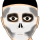 for the hollow look lightly dab on black face paint to the temples and blend in