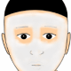 apply white paint covering the mouth but leave eye area clear.