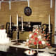 Note the cake with lightbulb on the Edison dining table.