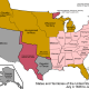 Michigan Territory and State of Ohio after the Toledo War. Notice the Upper Peninsula was added to Michigan.