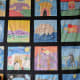 This quilt made with batik and fabric paint was created by 1st and 2nd grade schoolchildren.