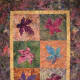 Batik art quilt called Turning over a new leaf