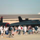 An SR-71 on display at an Andrews AFB.