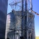 The stairs double back at this juncture, due to the grain spout position for filling trucks.