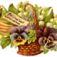 Wicker basket of Victorian flowers
