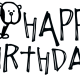 Happy birthday with puppy drawing