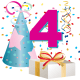 4 year old birthday clip art