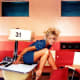 Hot pic of Farrah Fawcett in a classroom