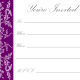 Aubergine formal floral filigree on white background -- great for New Year parties