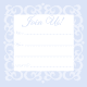 Blue and white flourish