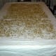 You will want to spread the wheat berries out so they form only one layer. It looks easy, but you need to be careful not to get close enough to the edge of the table for the wheat to fall on the floor.