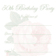 Vintage pink rose 50th birthday invitation