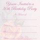 Vintage yellow and pink roses 50th birthday invite
