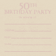 Vintage flowered wallpaper 50th birthday party announcement