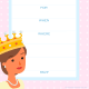 Pink and blue with princess and crown