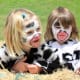 Cute cow face paint design