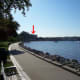 shore line views from downtown Lake Geneva overlooking Geneva Lake